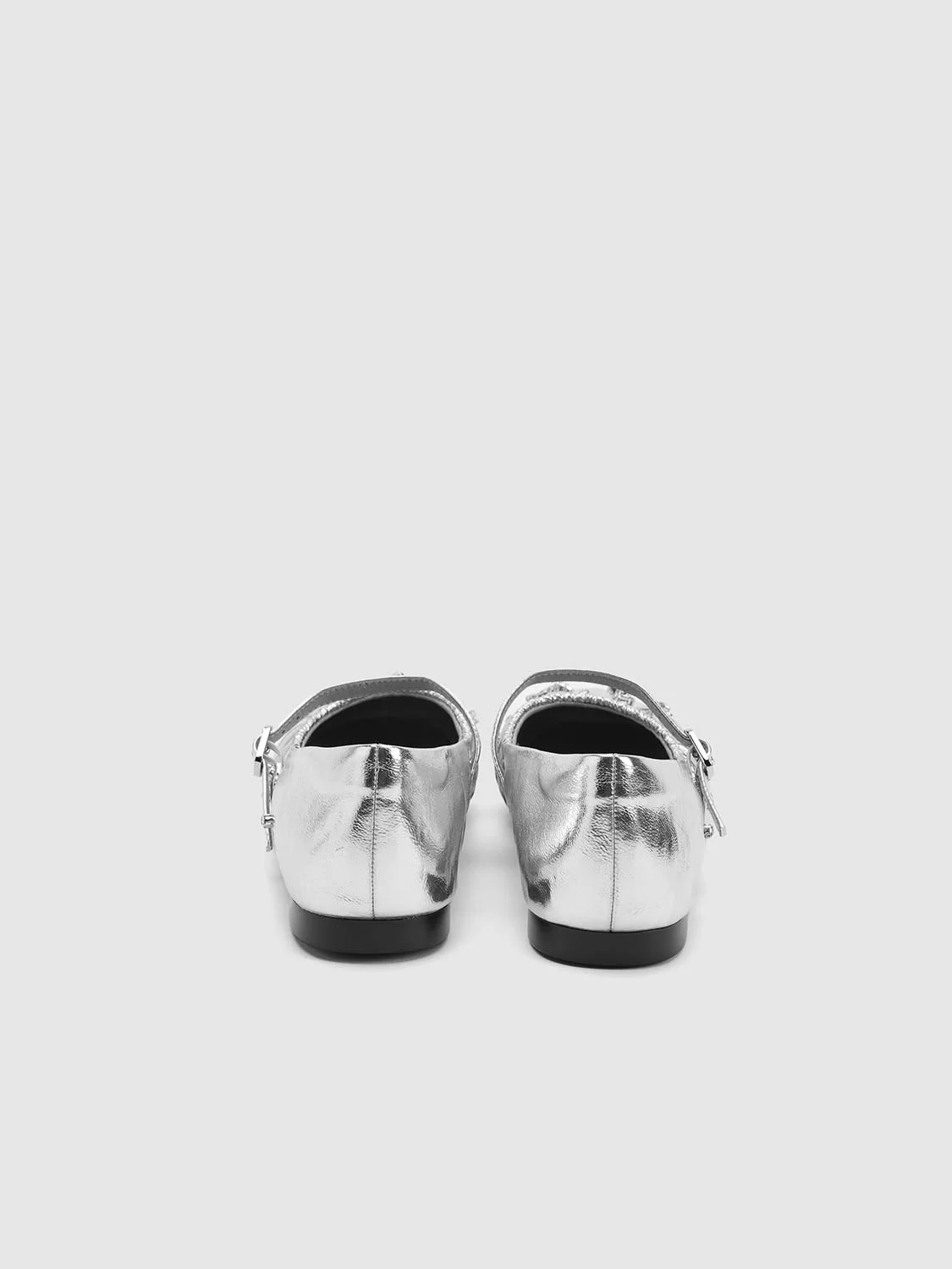 Embellished Strappy Ruched Ballet Flat Pumps - Image 11