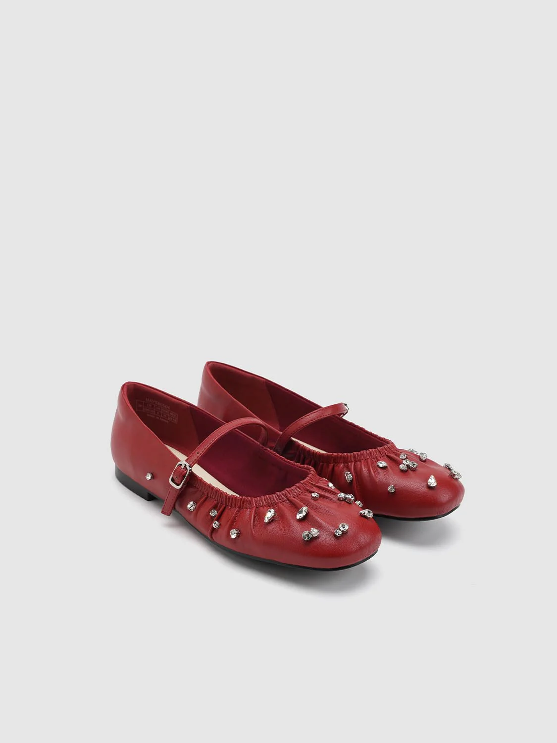 Embellished Strappy Ruched Ballet Flat Pumps - Image 15