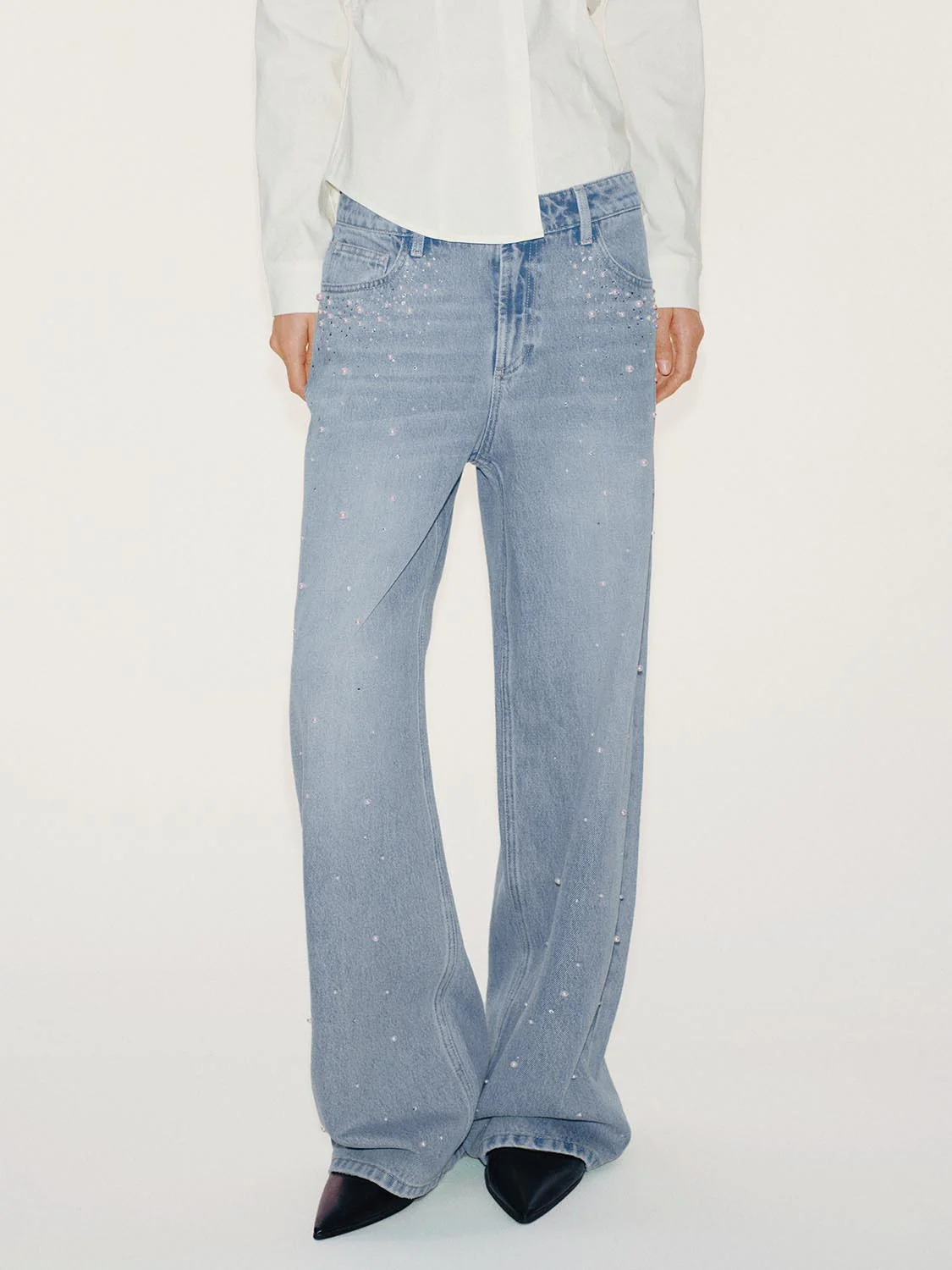Embellished Wide Leg Jeans - Image 9
