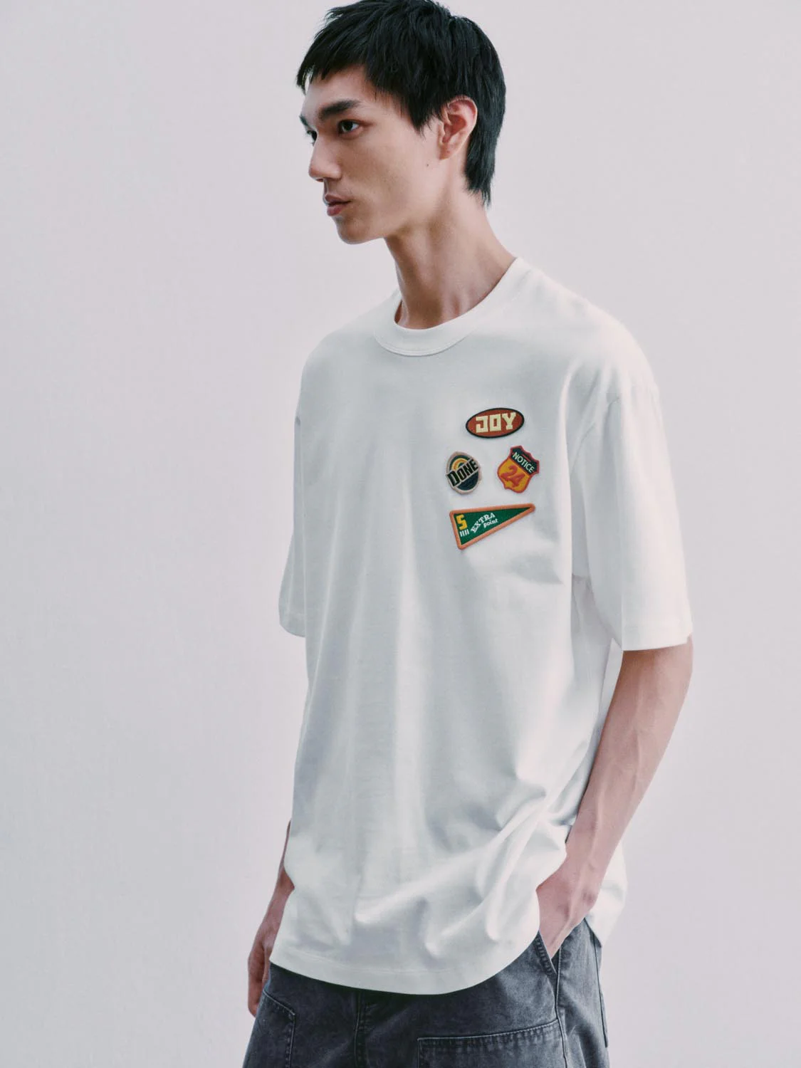 Embroidered Crew Neck T-Shirts - Image 2
