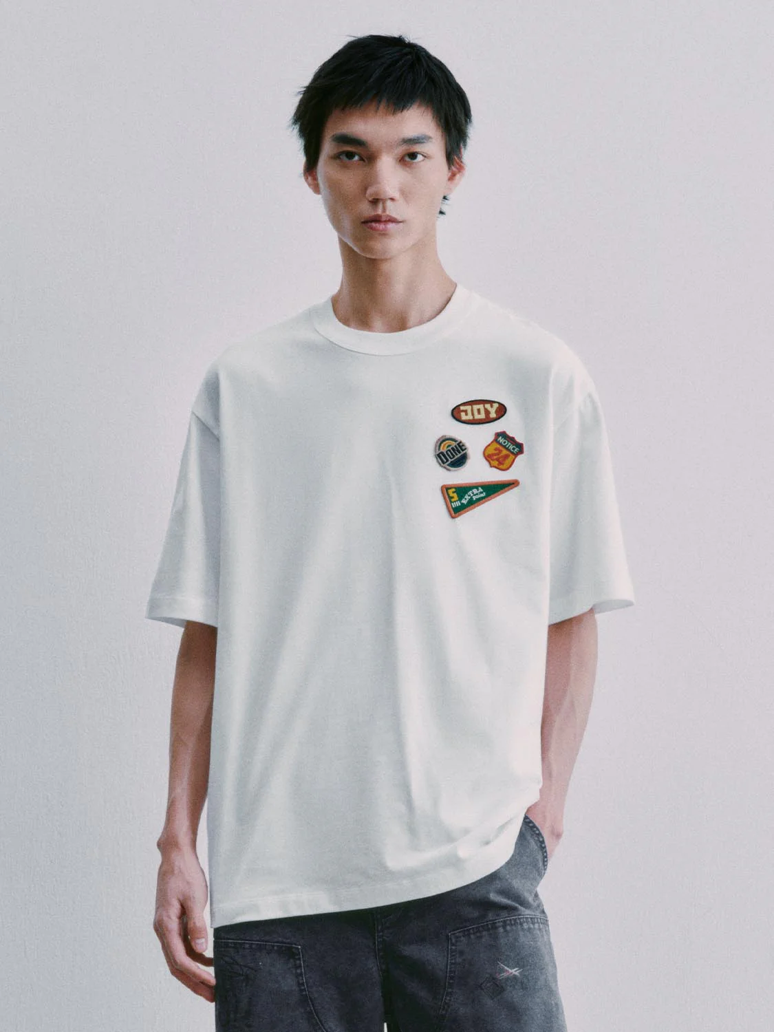 Embroidered Crew Neck T-Shirts - Image 4