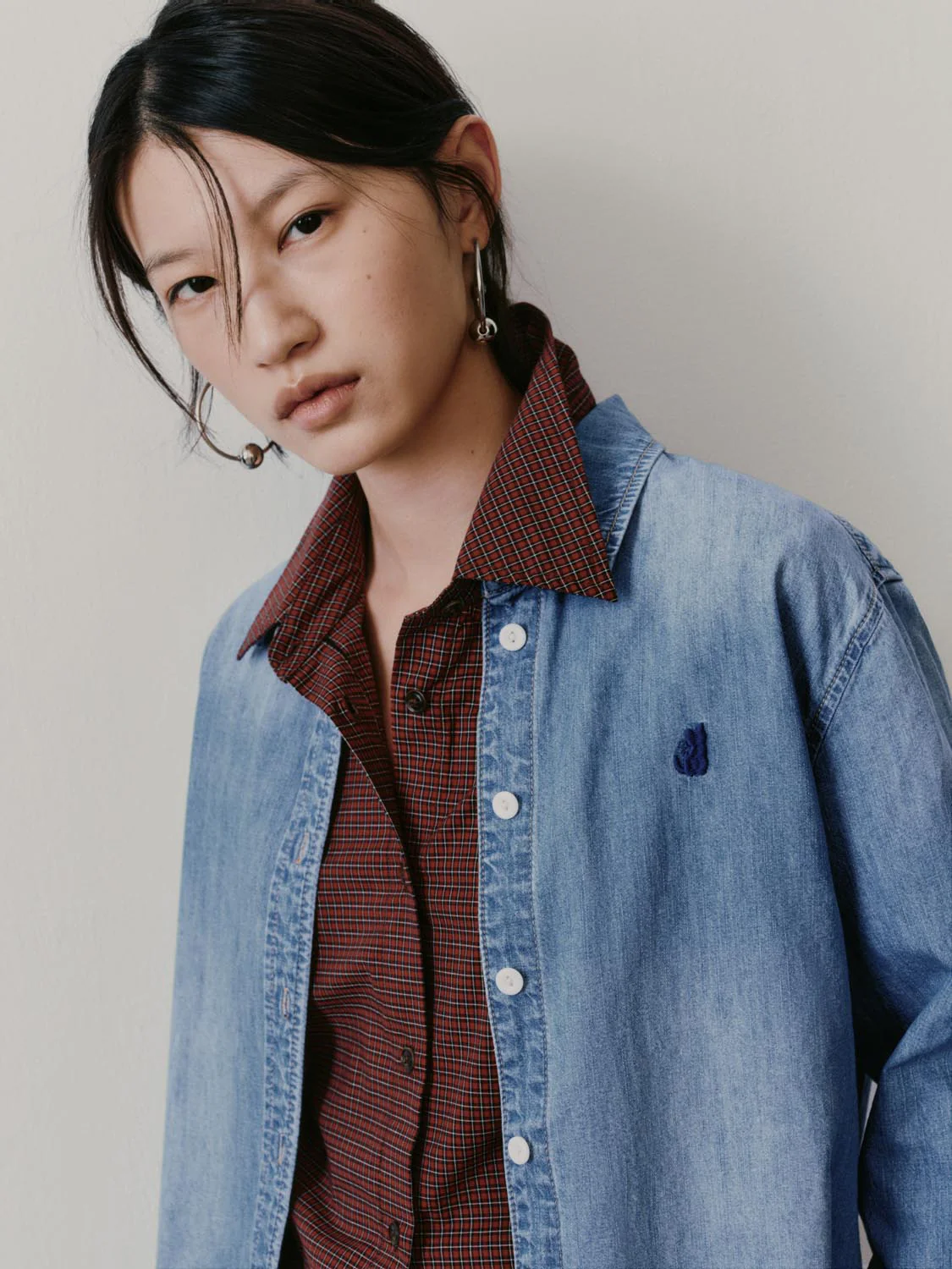 Embroidered Loose Fit Denim Shirts - Image 3