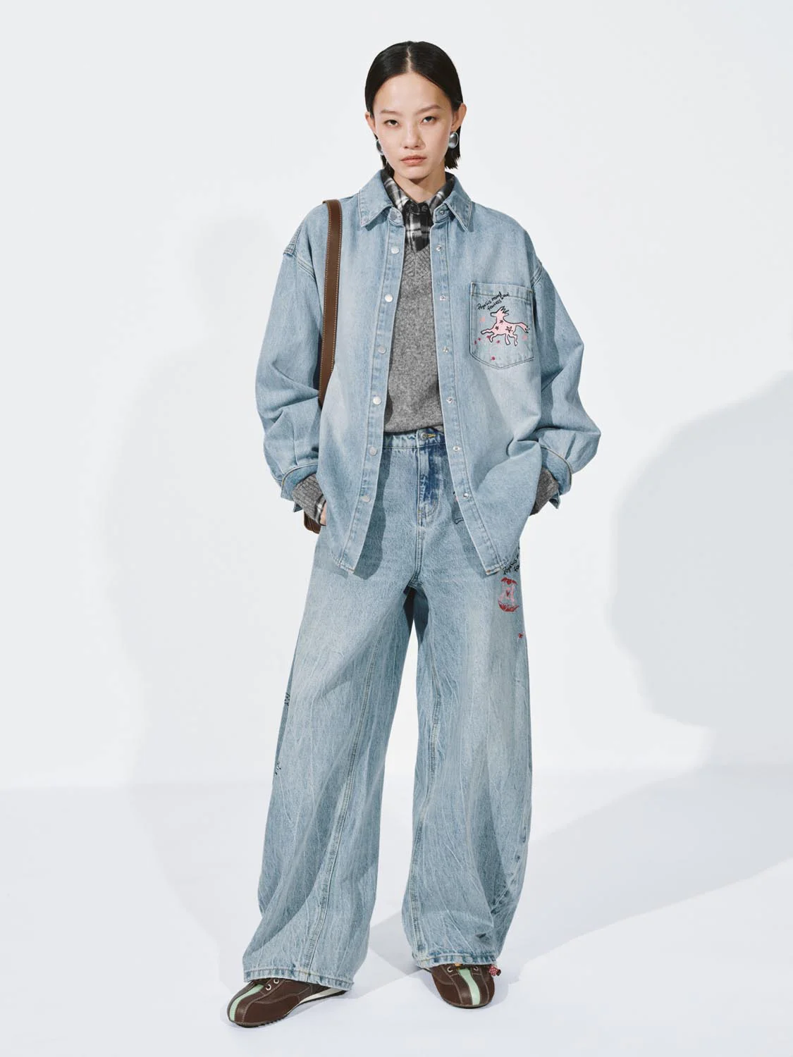 Embroidered Patch Pocket Denim Shirts - Image 4
