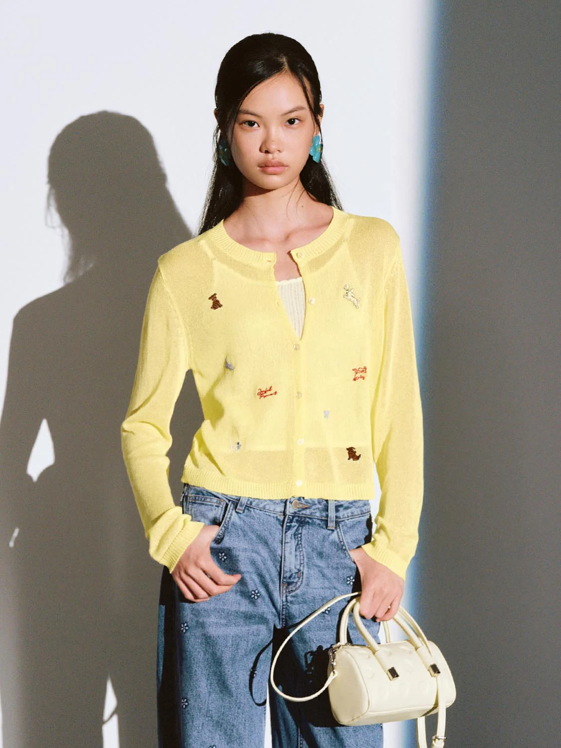 Embroidered Sheer Knitted Cardigans - Image 9
