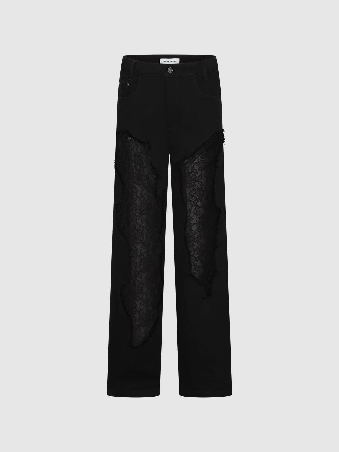 Embroidery Lace Wide Leg Jeans - Image 2