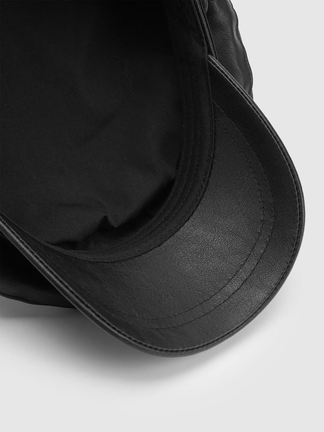 Faux Leather Bakerboy Cap - Image 6