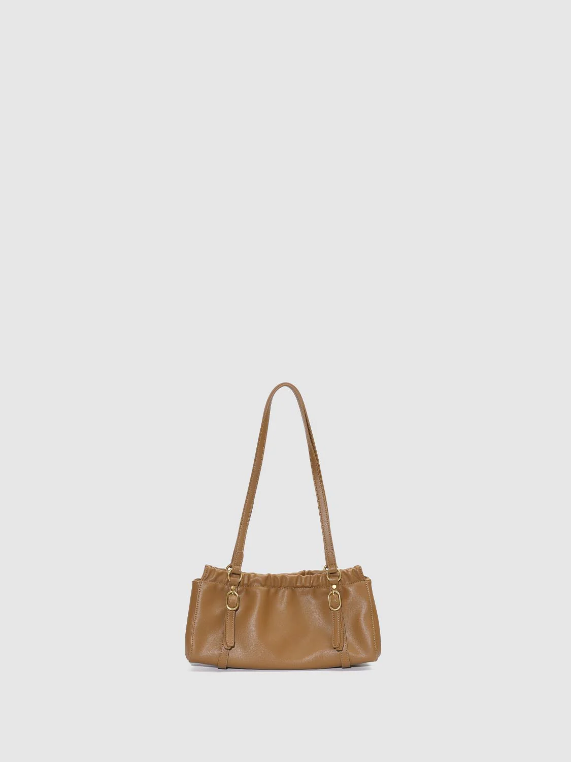 Faux Leather Buckle Detail Bowling Shoulder Bags