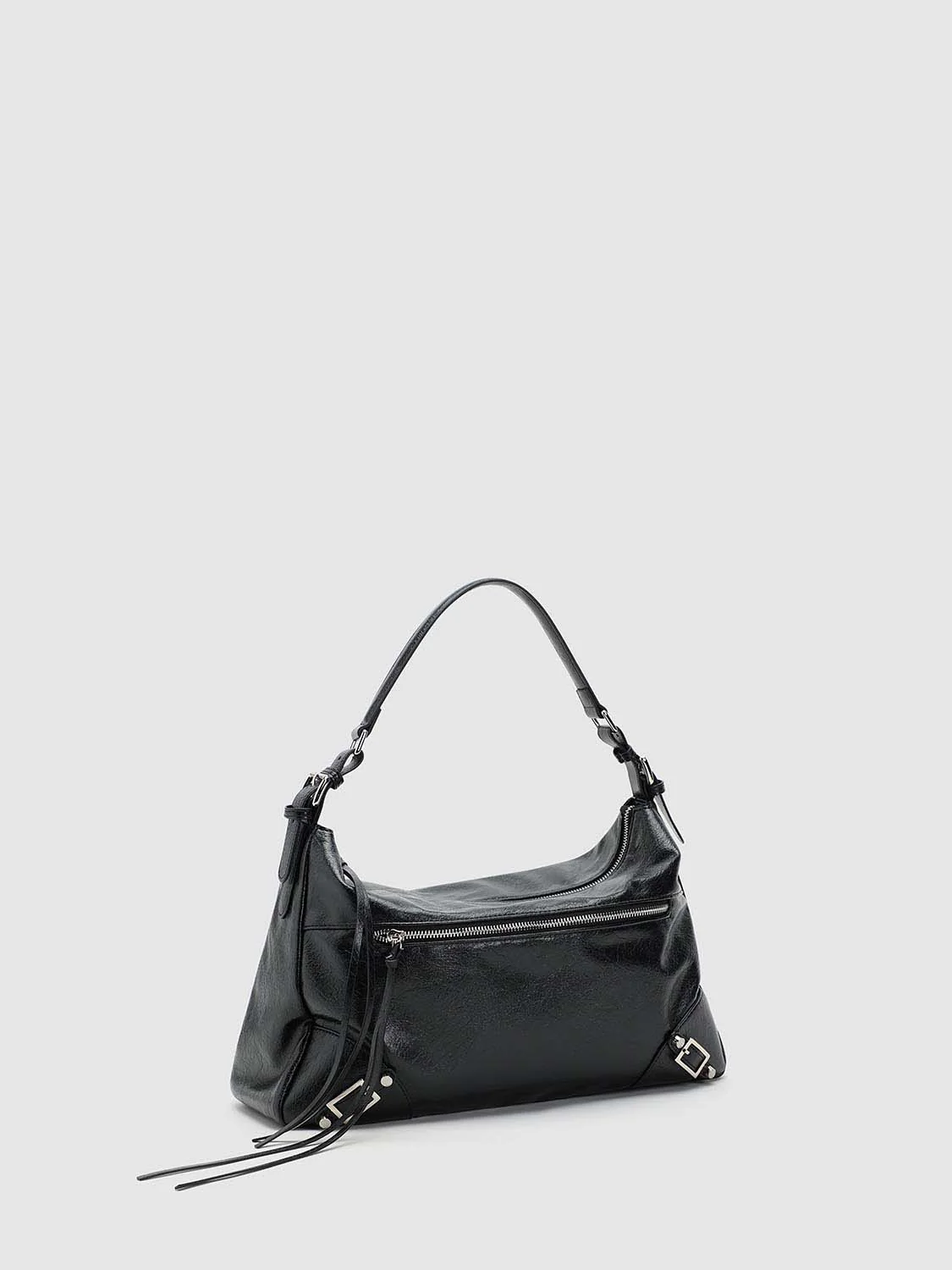 Faux Leather Buckle Detail Shoulder Bags - Image 3
