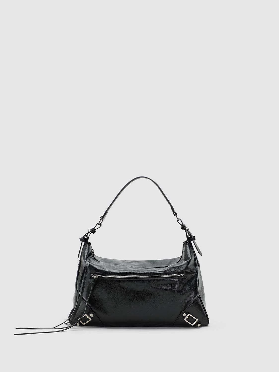 Faux Leather Buckle Detail Shoulder Bags - Image 8
