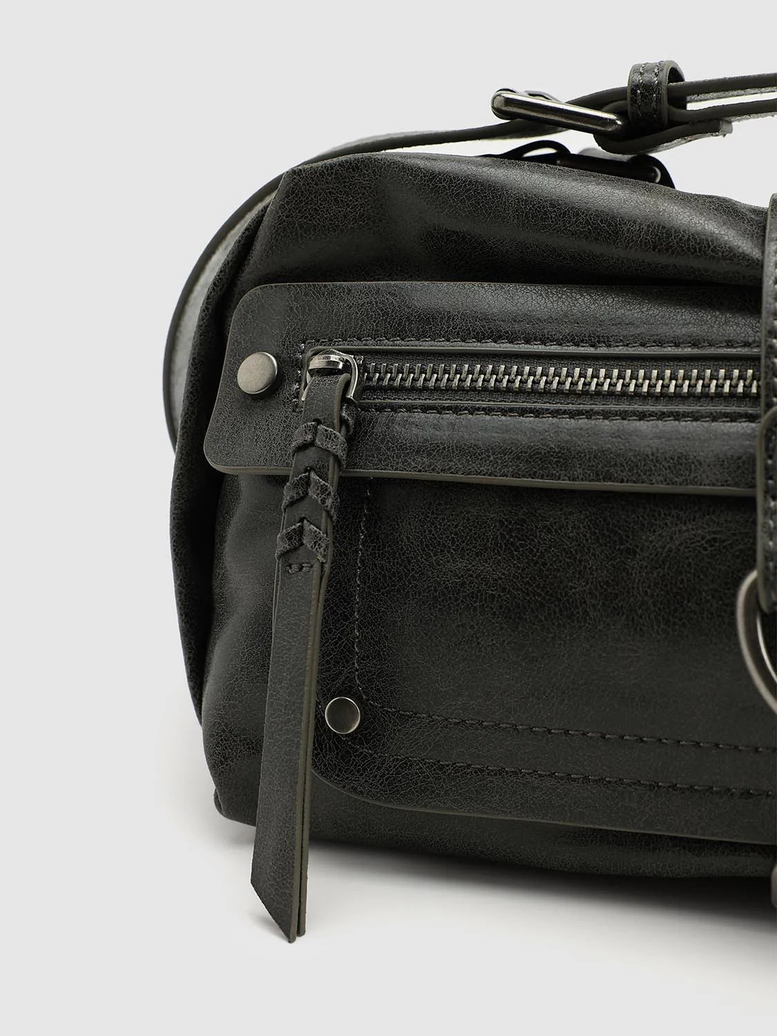 Faux Leather Buckle Detail Shoulder Bags - Image 4
