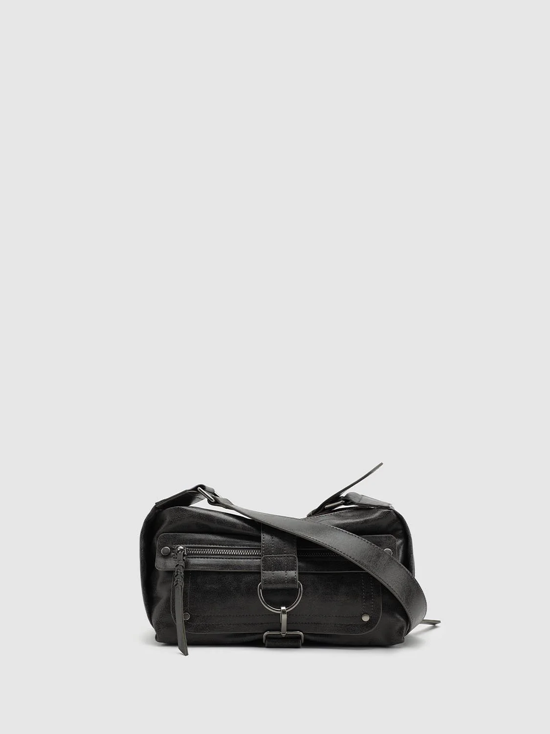 Faux Leather Buckle Detail Shoulder Bags - Image 8