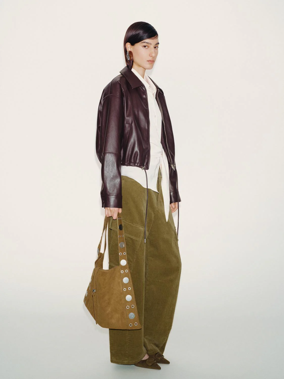 Faux Leather Collared Bomber Jackets - Image 12