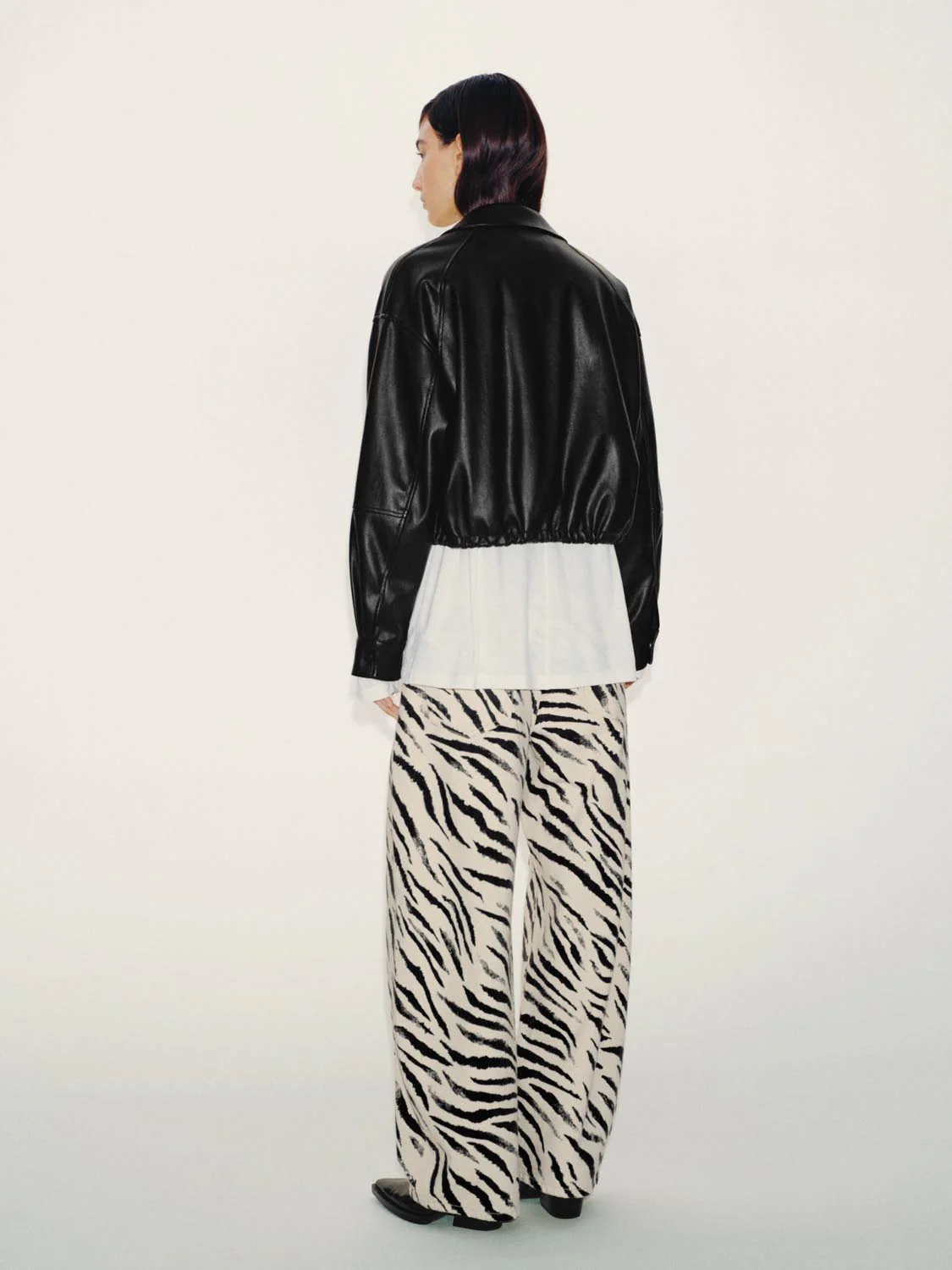 Faux Leather Collared Bomber Jackets - Image 6