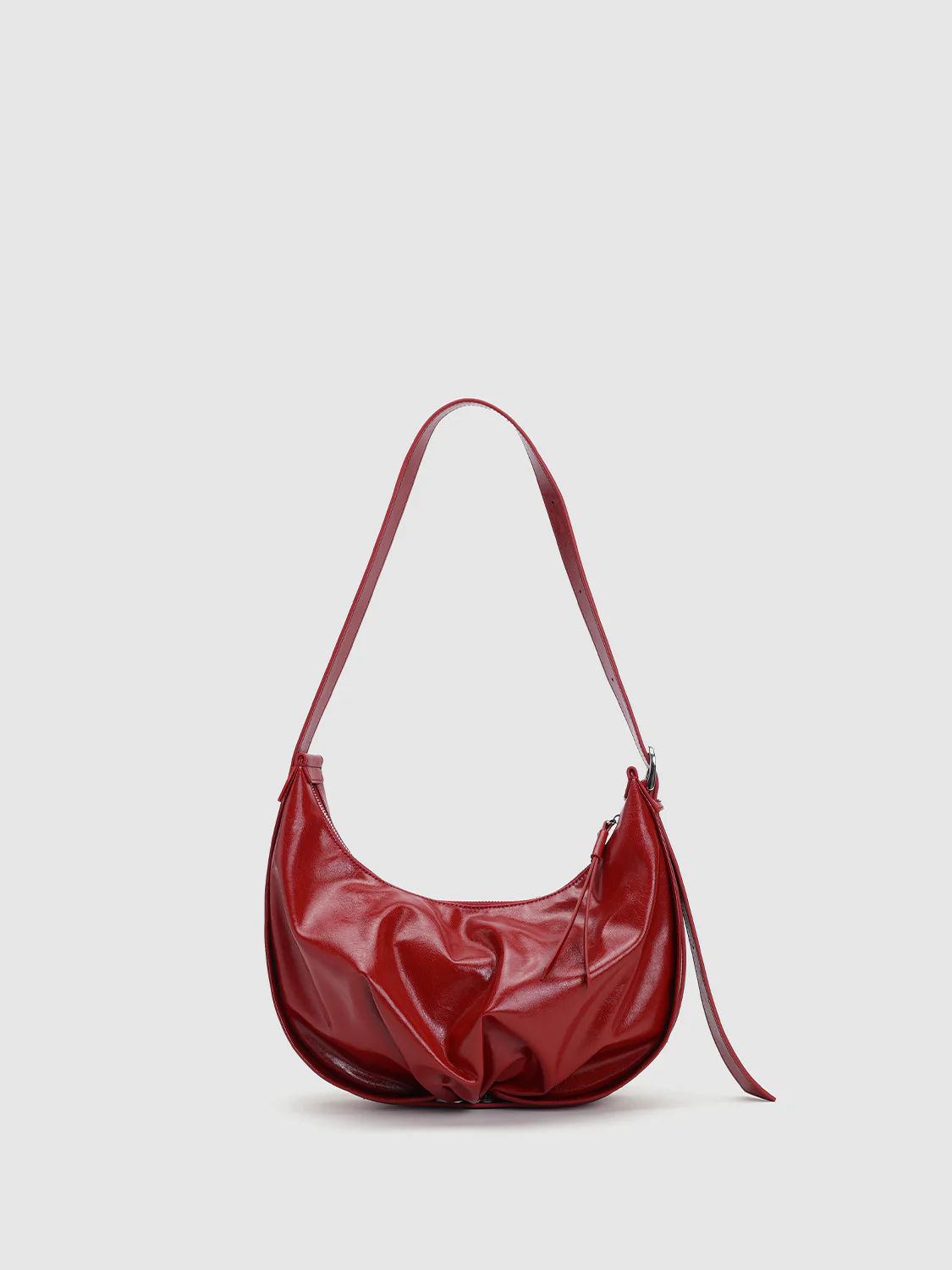 Faux Leather Crinkle Crescent Shoulder Bags