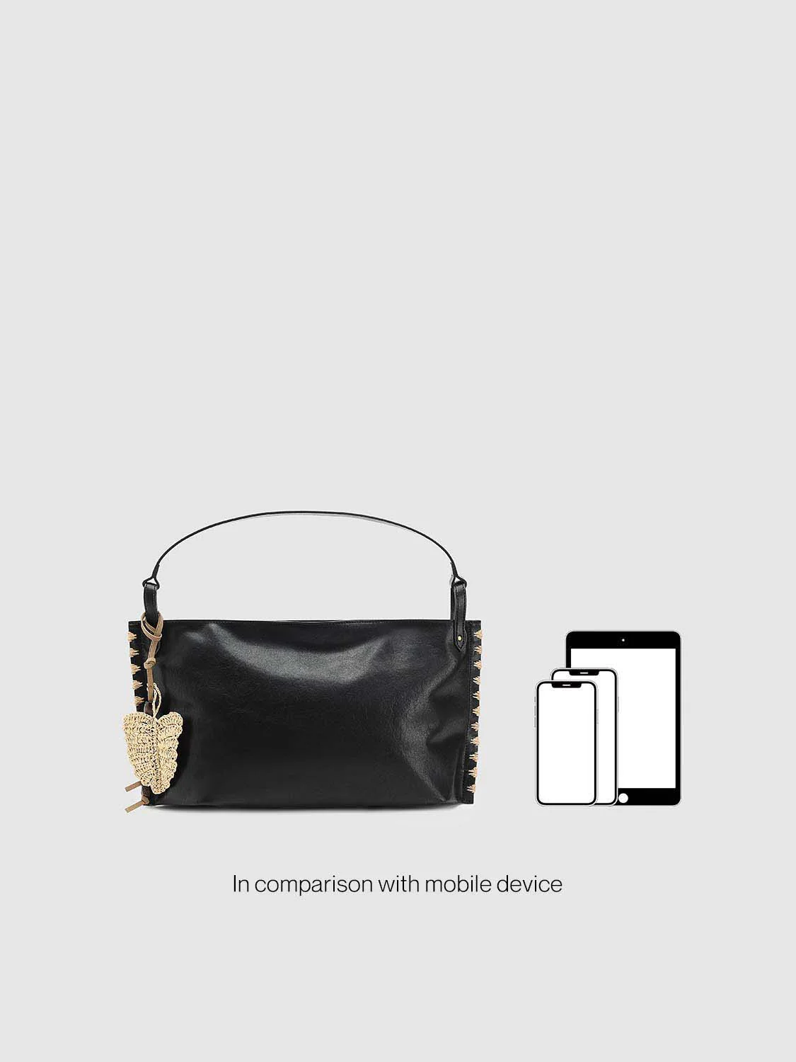 Faux Leather Crochet Detail Shoulder Bags - Image 7