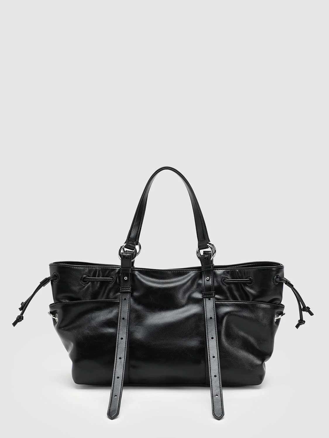 Faux Leather Drawstring Shoulder Bags - Image 2
