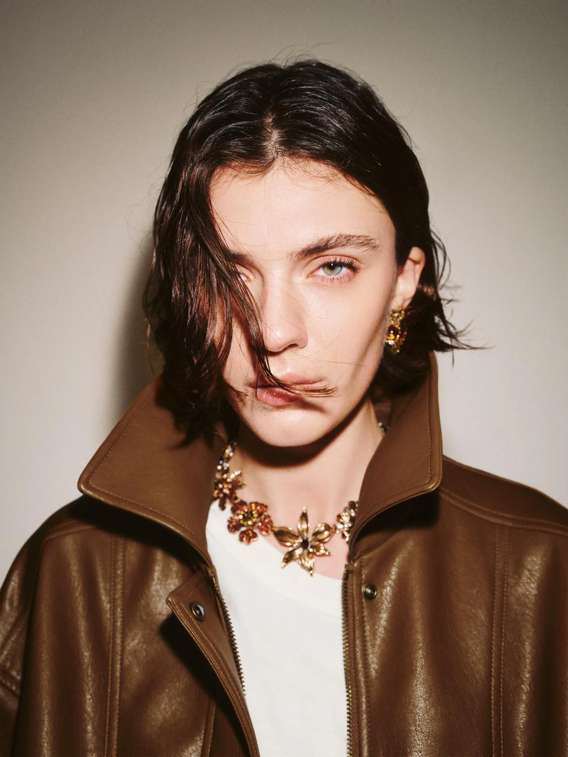 Faux Leather Flap Pockets Bomber Jackets - Image 3