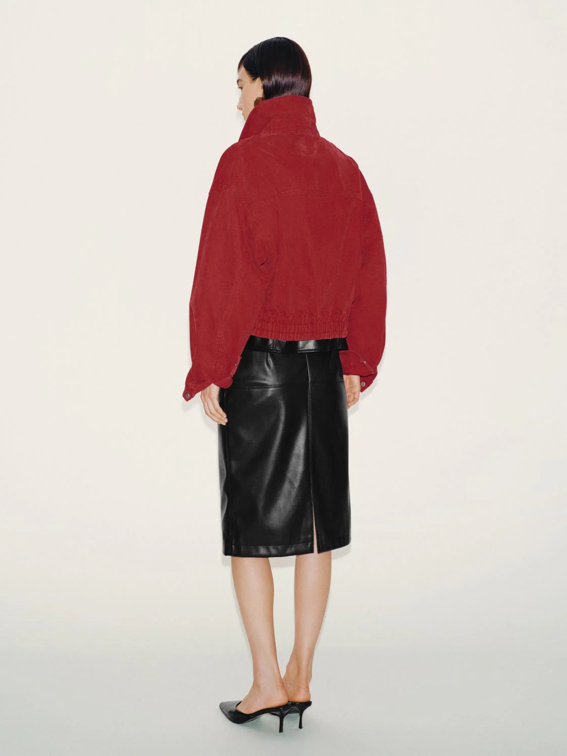 Faux Leather Straight Midi Skirts - Image 5