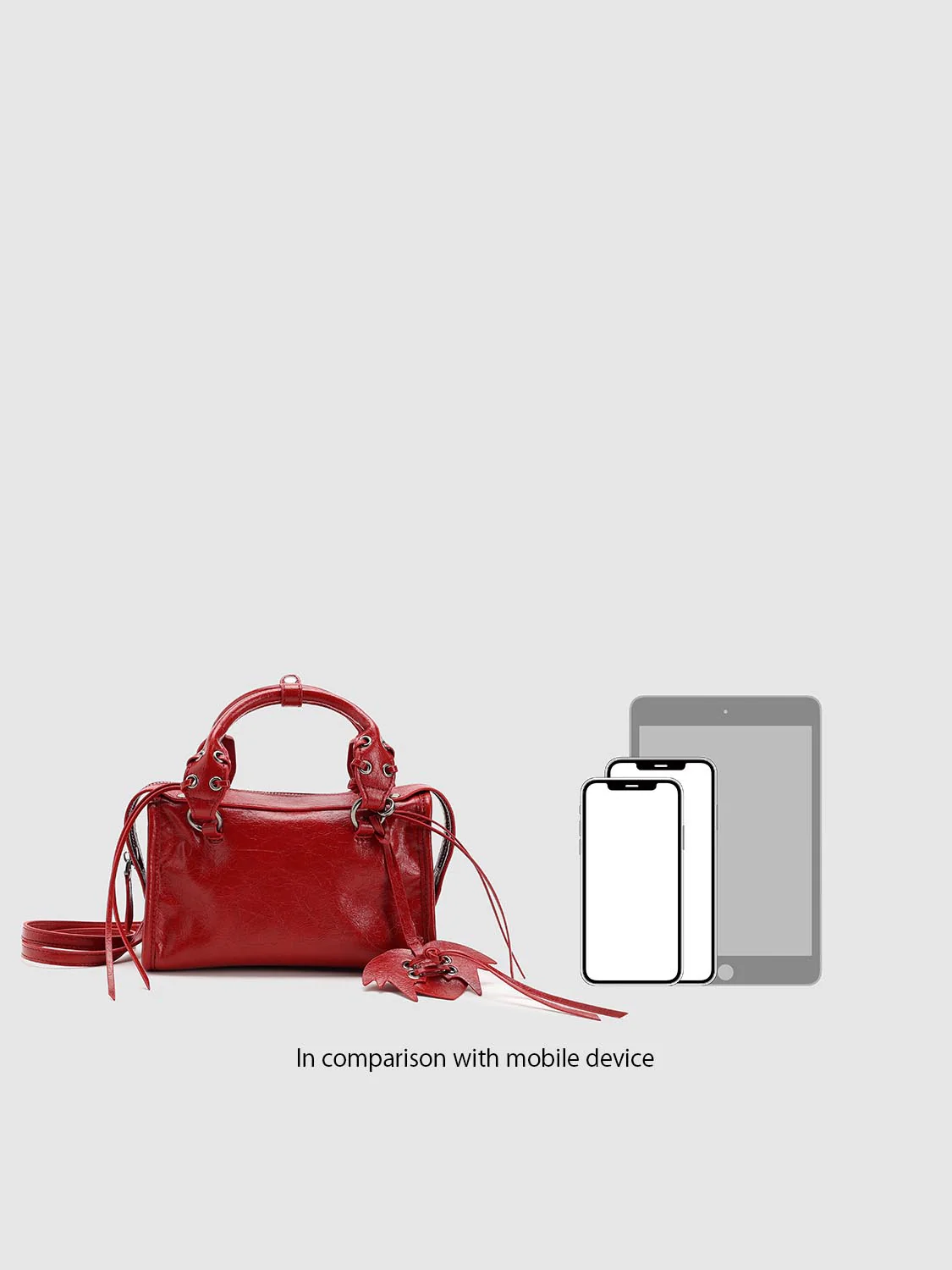 Faux Leather String Detail Handle Shoulder Bags - Image 7