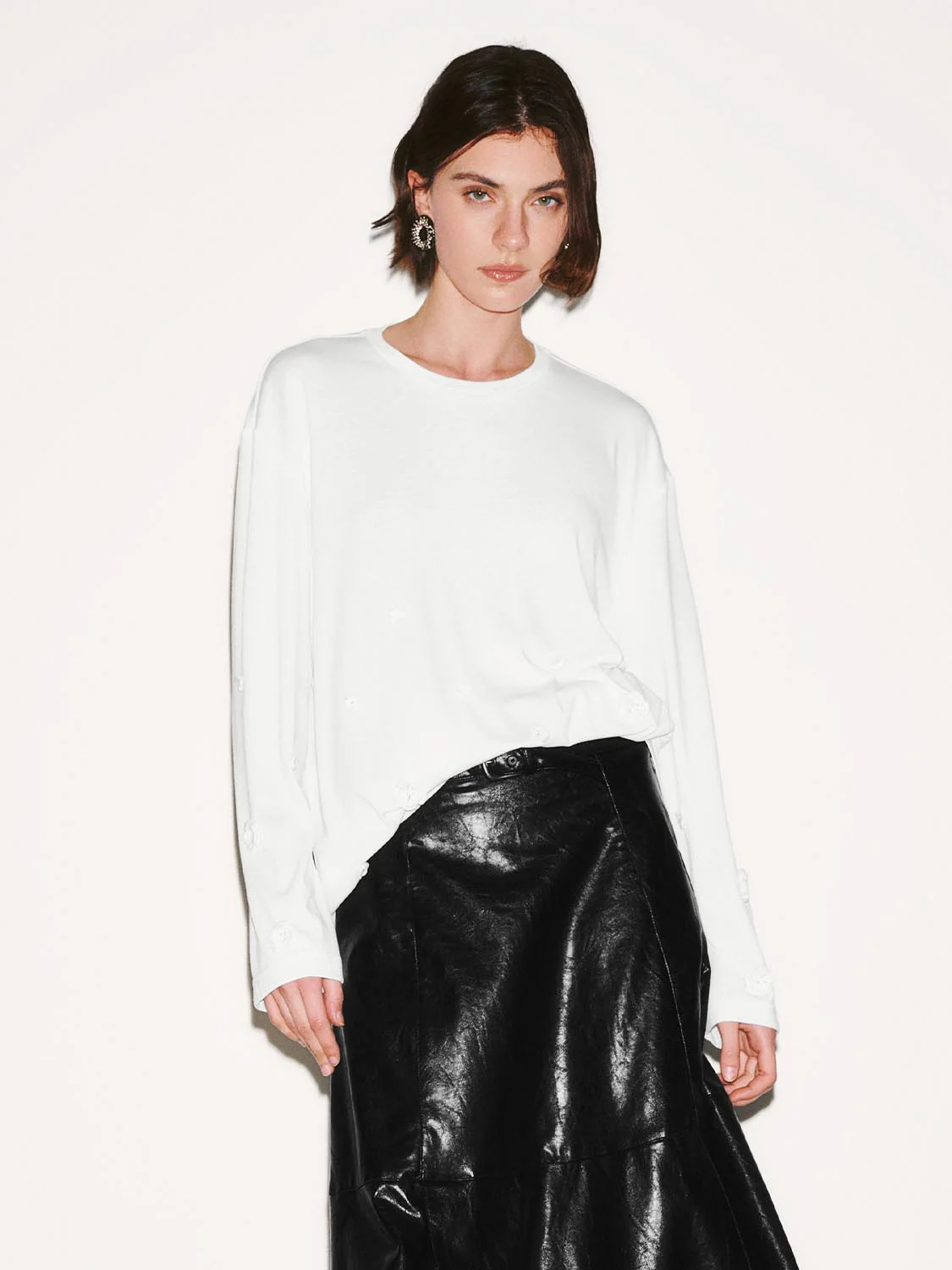 Floral Embellished Long Sleeve T-Shirts - Image 9