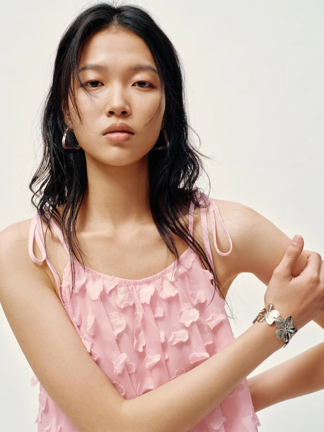 Floral Embellished Strappy Cami Tops - Image 3
