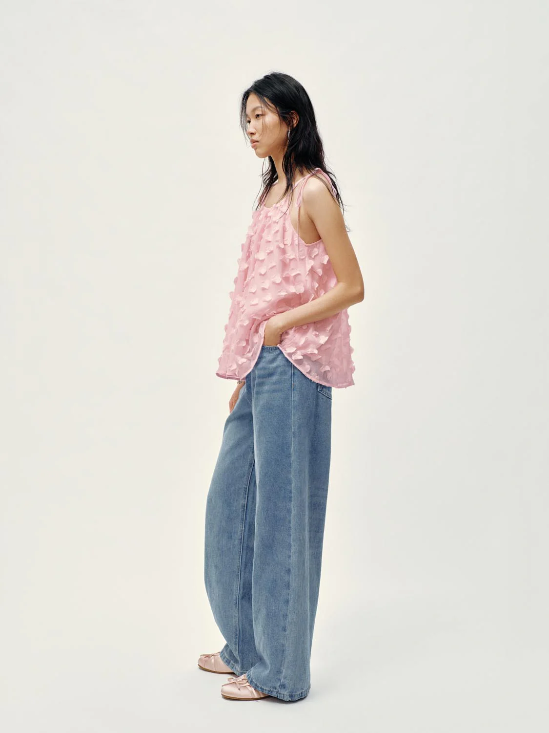 Floral Embellished Strappy Cami Tops - Image 4