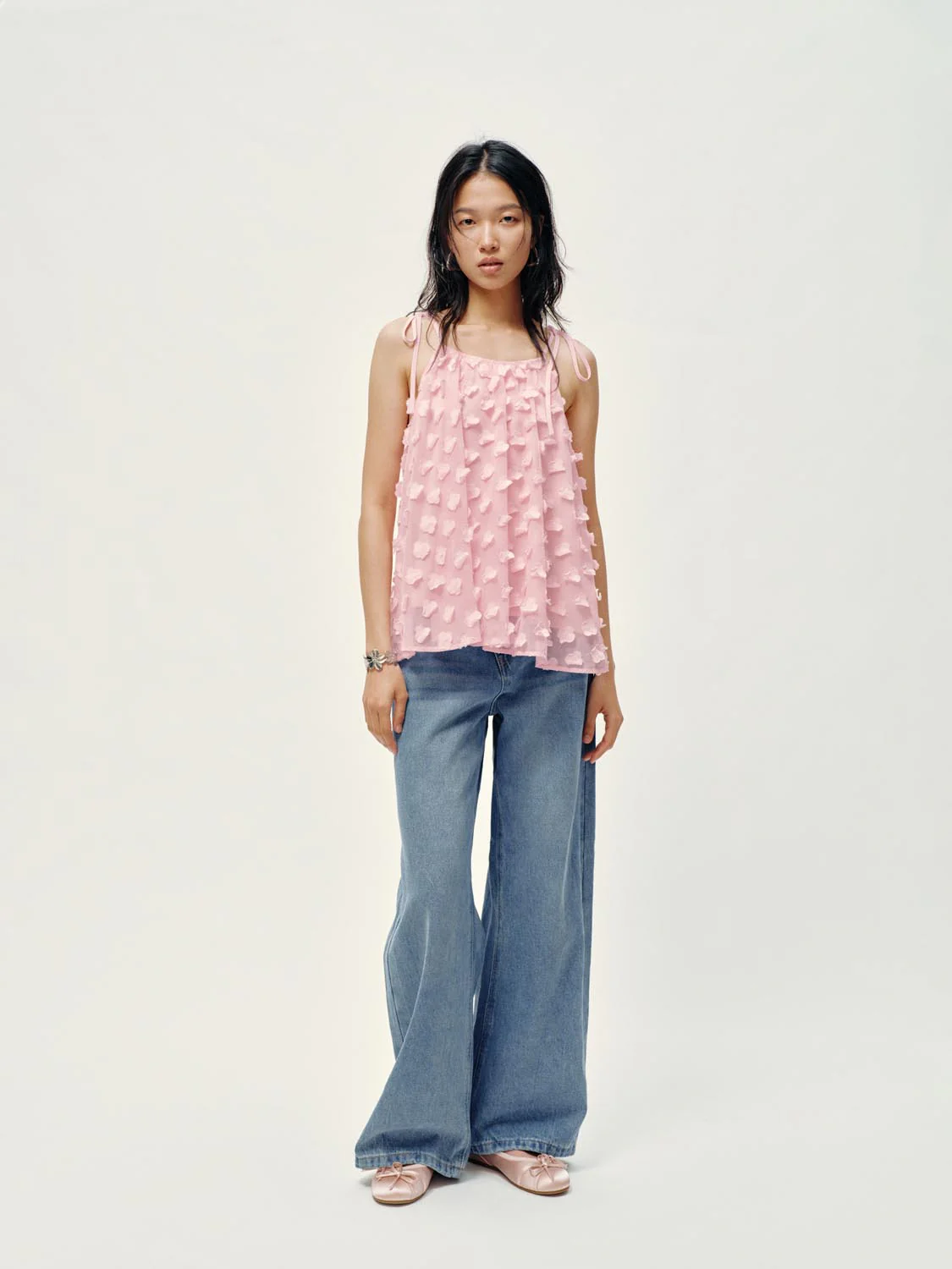 Floral Embellished Strappy Cami Tops - Image 5