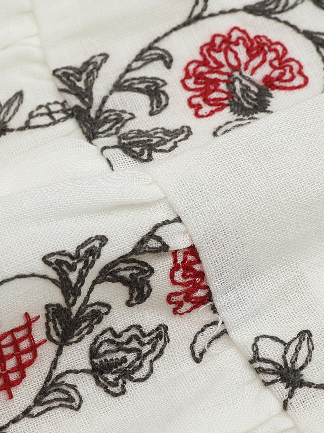 Floral Embroidered Pleated A-Line Mini Skirts - Image 8