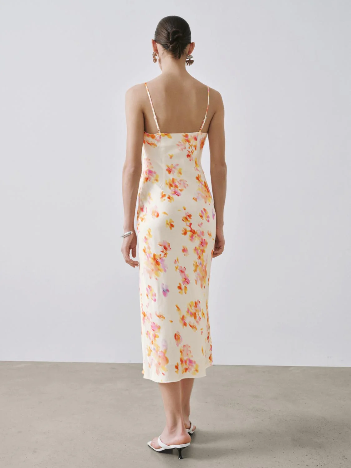 Floral Printed Strappy Drawstring Skinny-Fit A-Line Midi Dresses - Image 6
