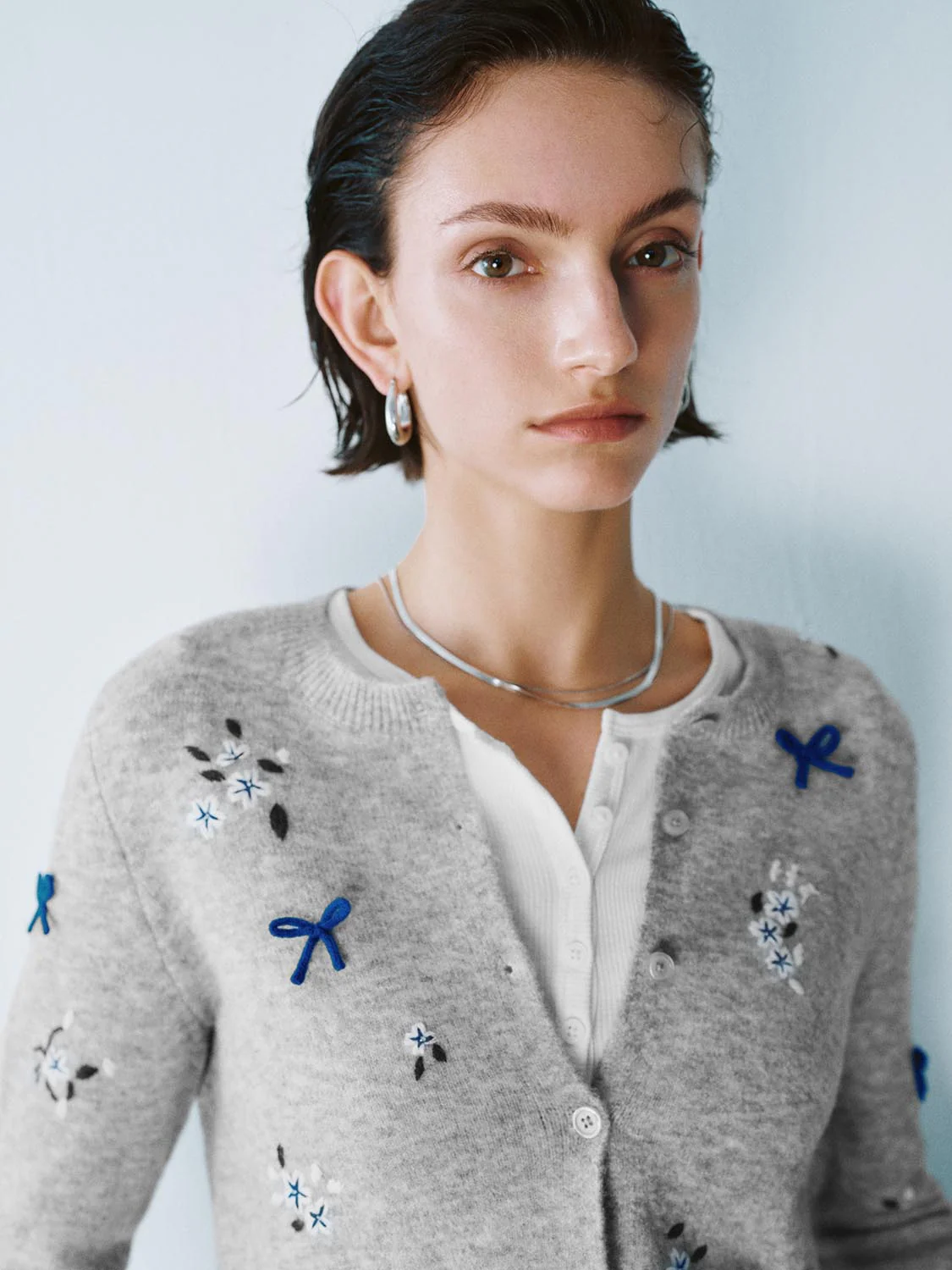 Flower Decor Knitted Cardigans - Image 17