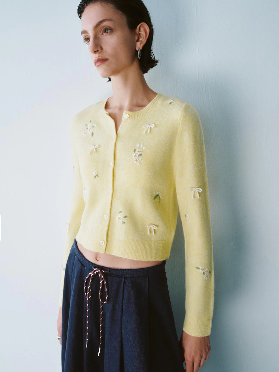 Flower Decor Knitted Cardigans - Image 2