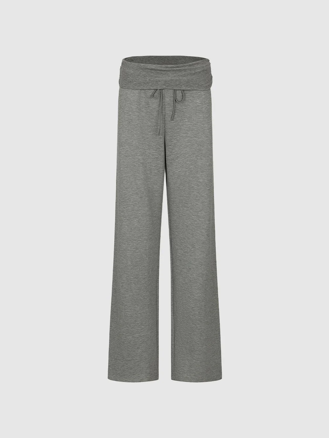 Folded Waist Drawstring Wide Leg Pants - Image 5