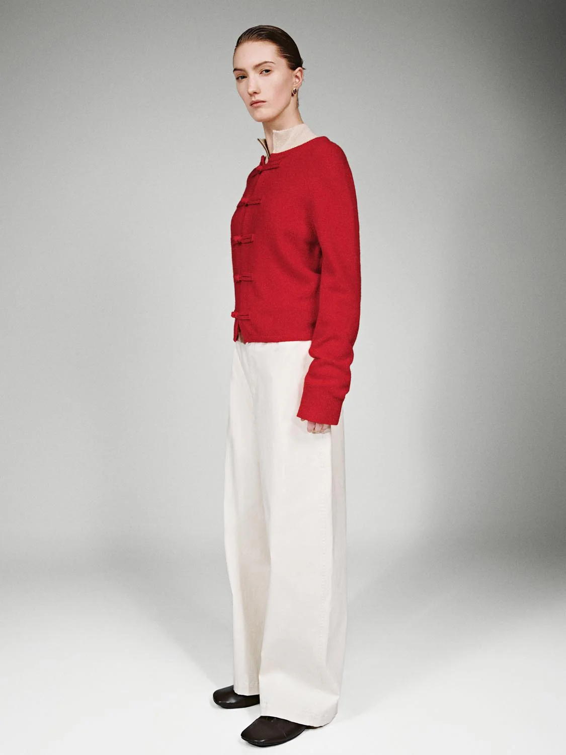 Frog Button Crew Neck Knitted Cardigans - Image 5