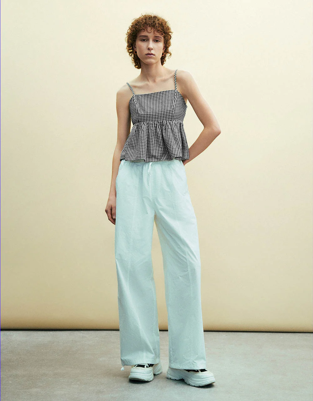 Gingham Off-Shoulder Cami Top - Image 24