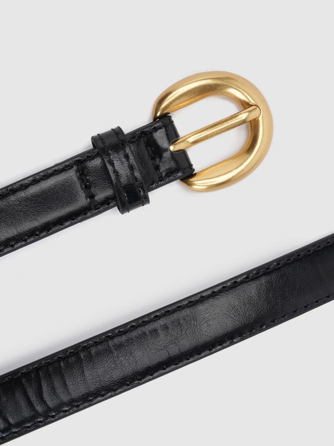 Gold Round Buckle Leather Belts - Image 12