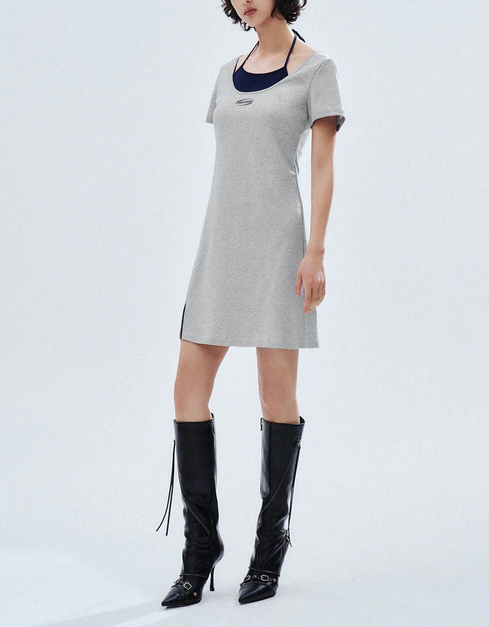 Halter Neck 2 In 1 A-Line Dress - Image 15