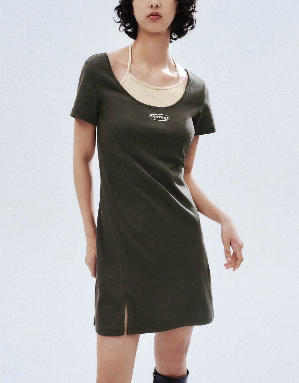 Halter Neck 2 In 1 A-Line Dress - Image 17