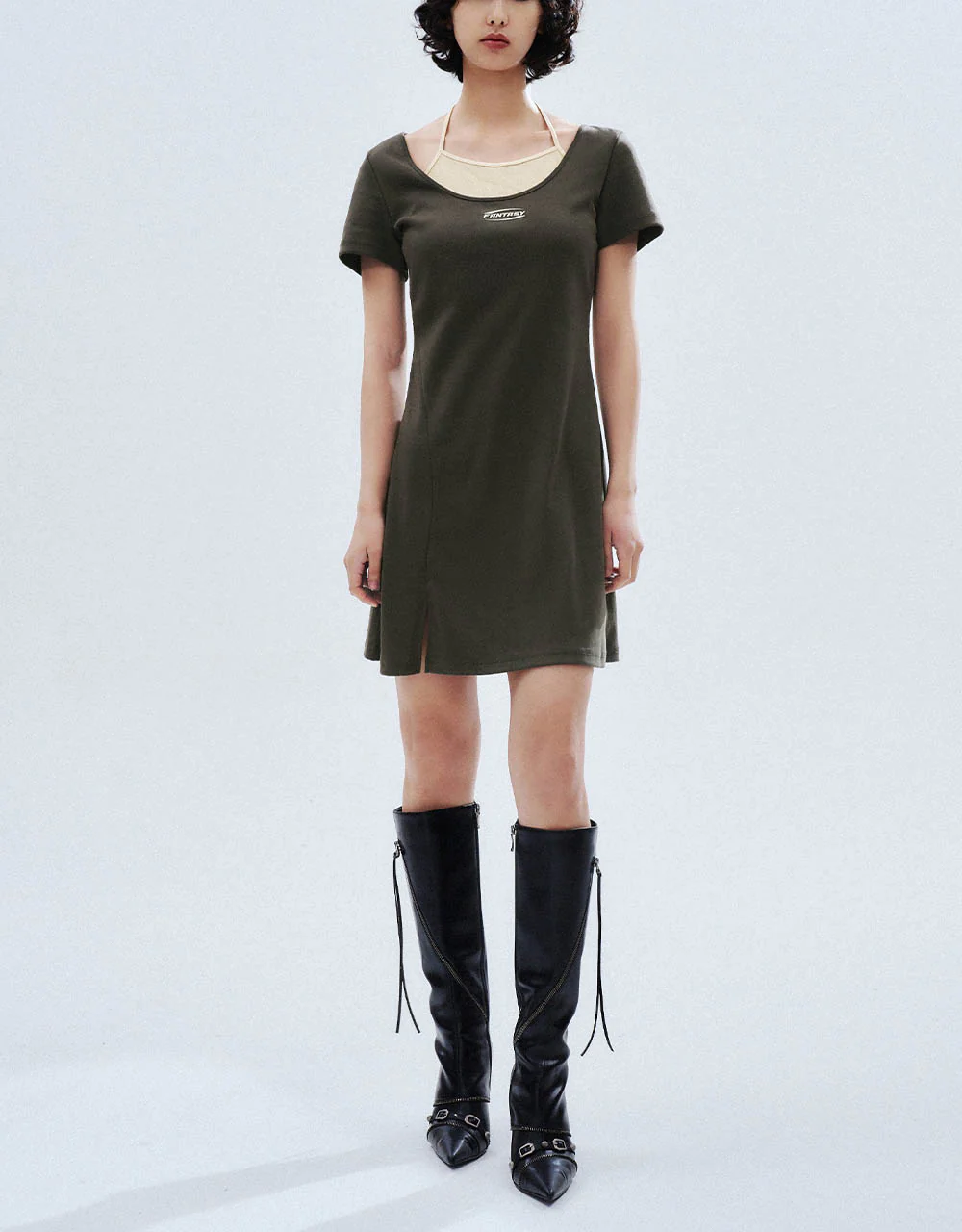 Halter Neck 2 In 1 A-Line Dress - Image 24