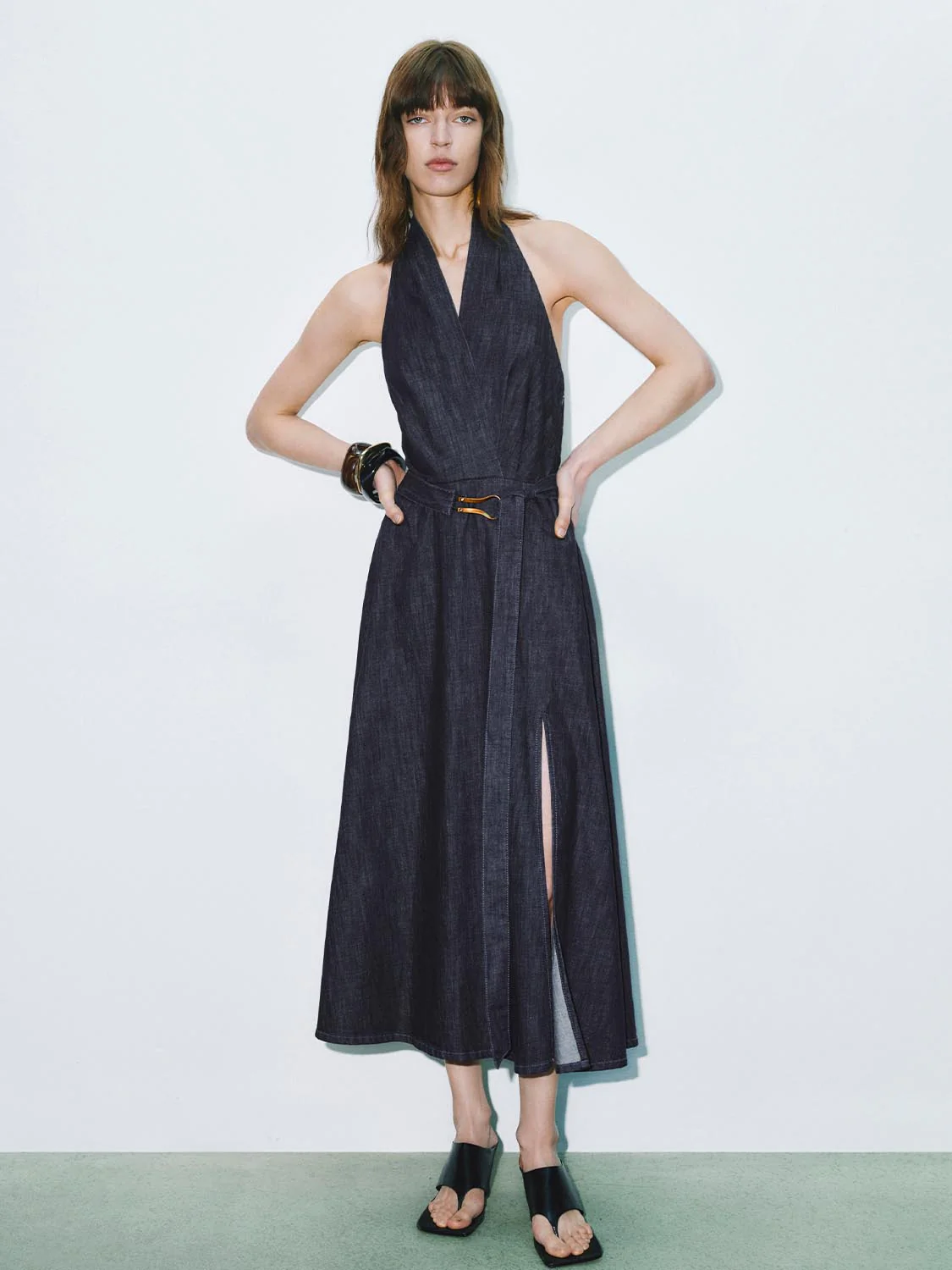 Halter Neck Denim Dresses