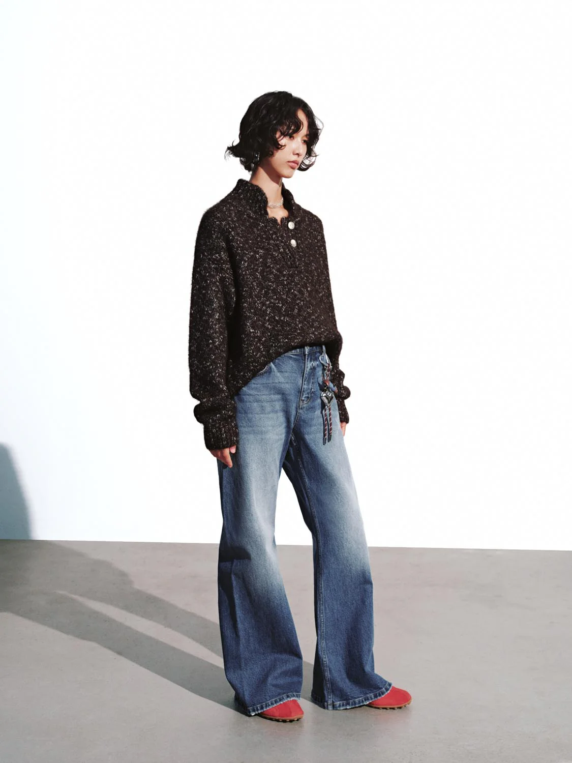 Henley Neck Thick Knitted T-Shirts - Image 5