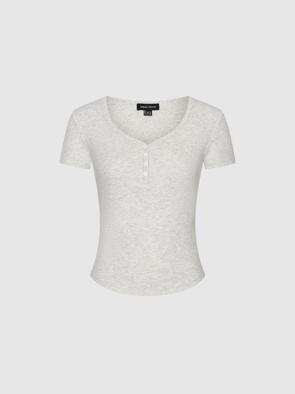 Henley Scoop Neck Skinny Fit T-Shirts - Image 7