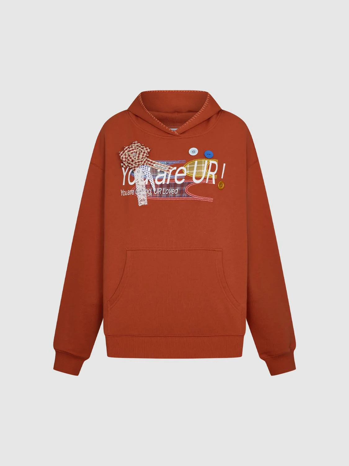 Hooded Contrast Patchwork Sweatshirts - Image 7