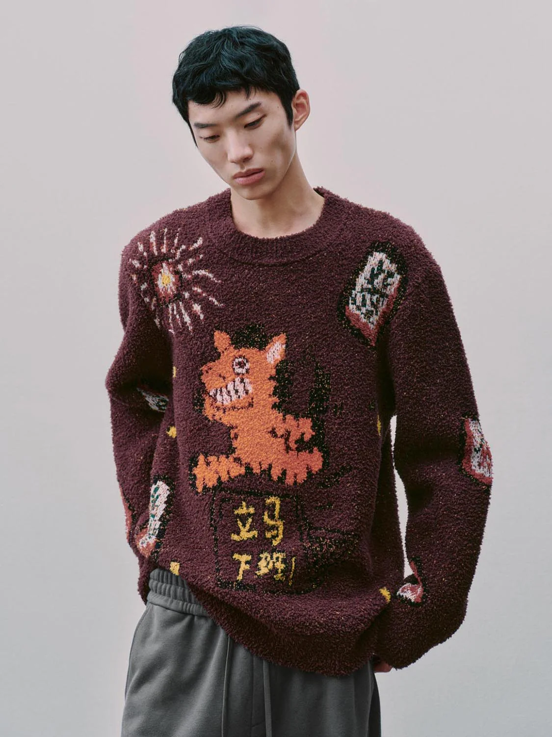 Intarsia Long Sleeve Knitted T-Shirts - Image 9