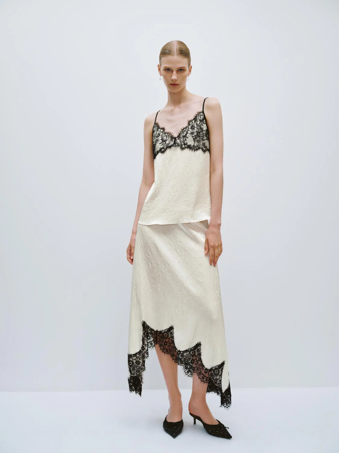Irregular Lace Hem A-Line Skirts - Image 6