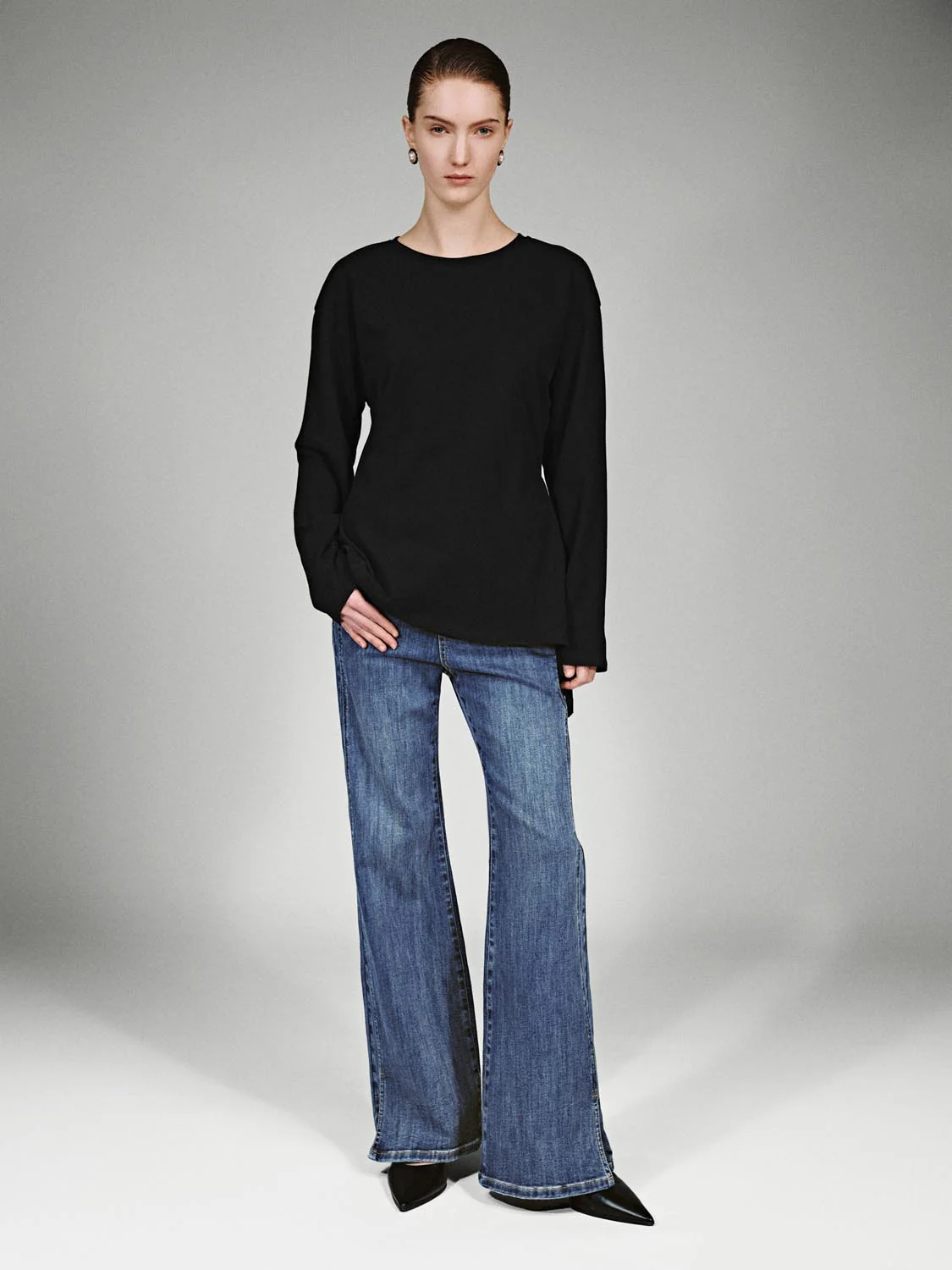 Knot Front Long Sleeve T-Shirts - Image 4