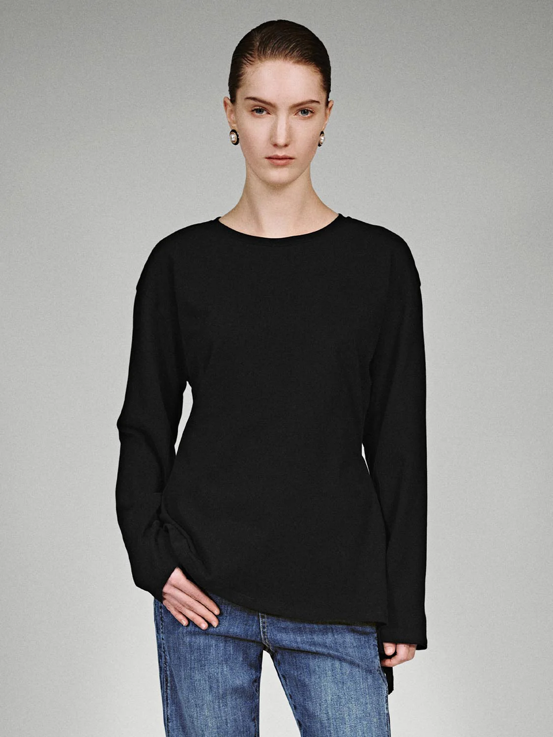 Knot Front Long Sleeve T-Shirts - Image 9
