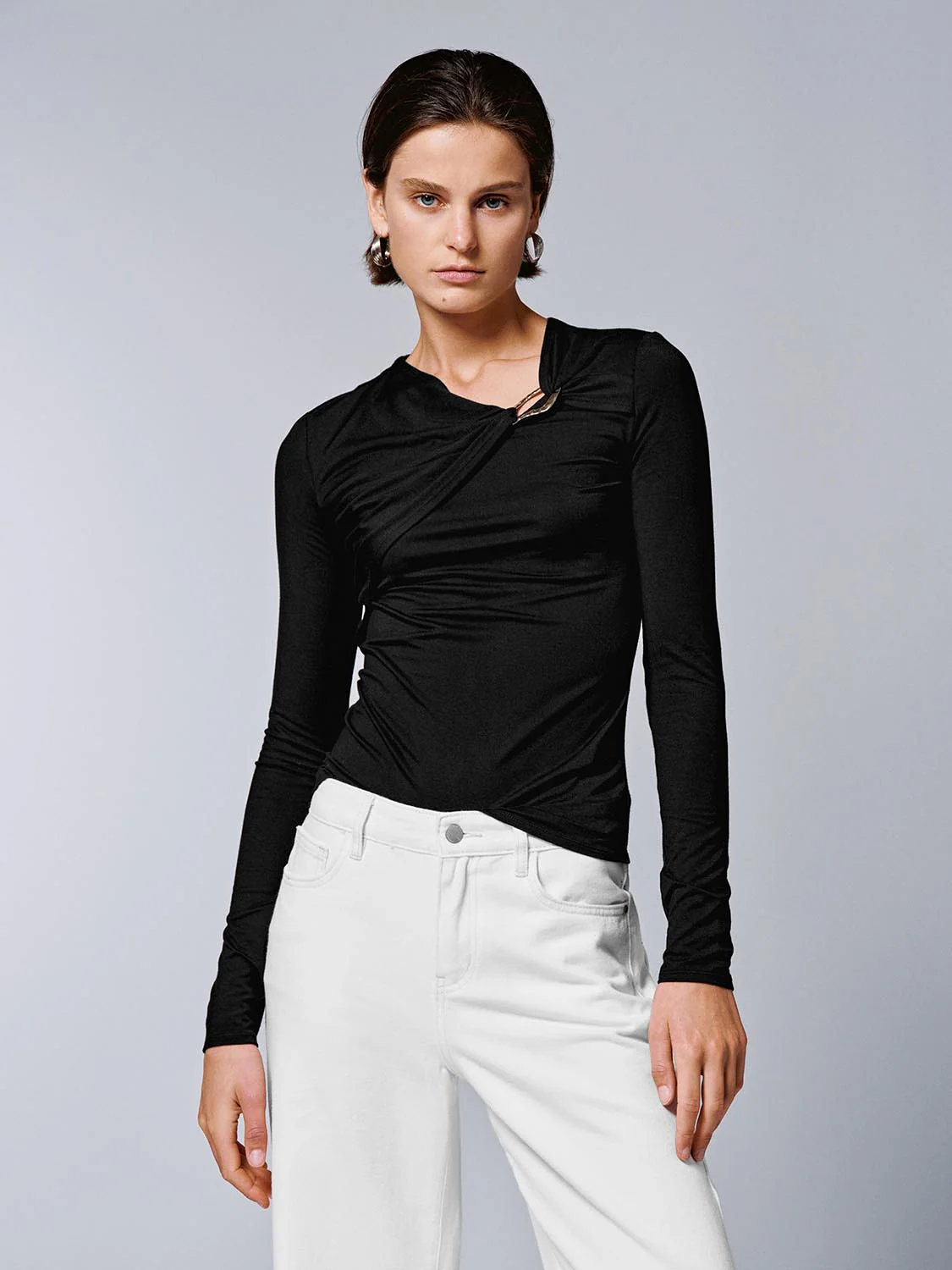 Knot Front Long Sleeve T-Shirts - Image 18