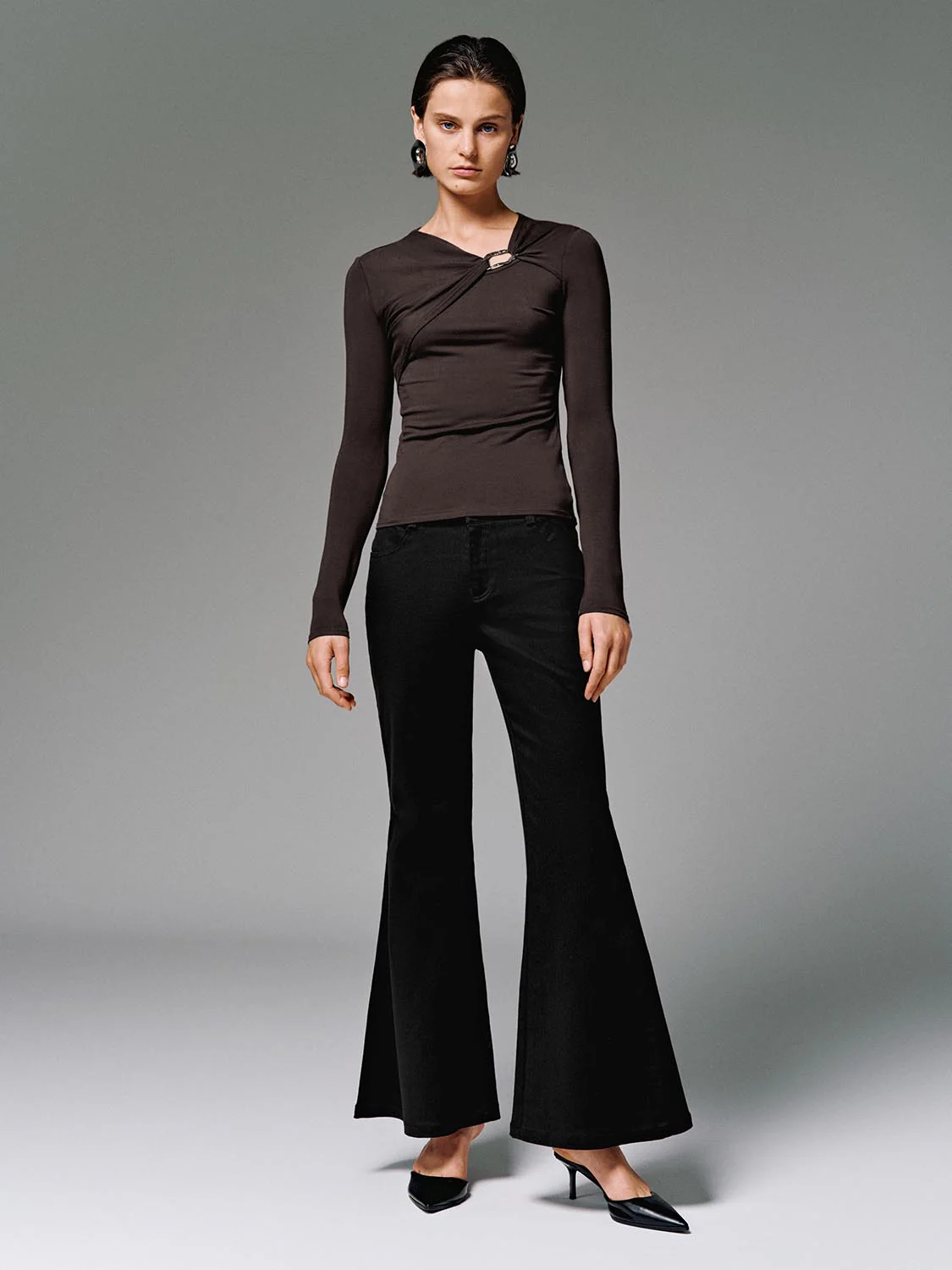 Knot Front Long Sleeve T-Shirts - Image 4