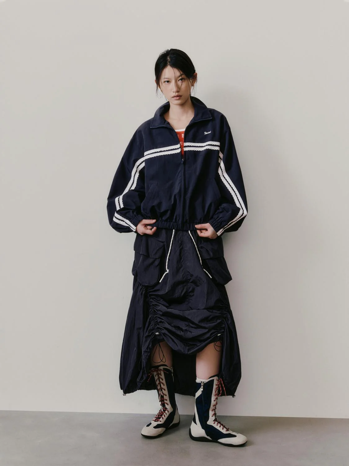 Lace Detail Full Zip Track Jackets - Image 4