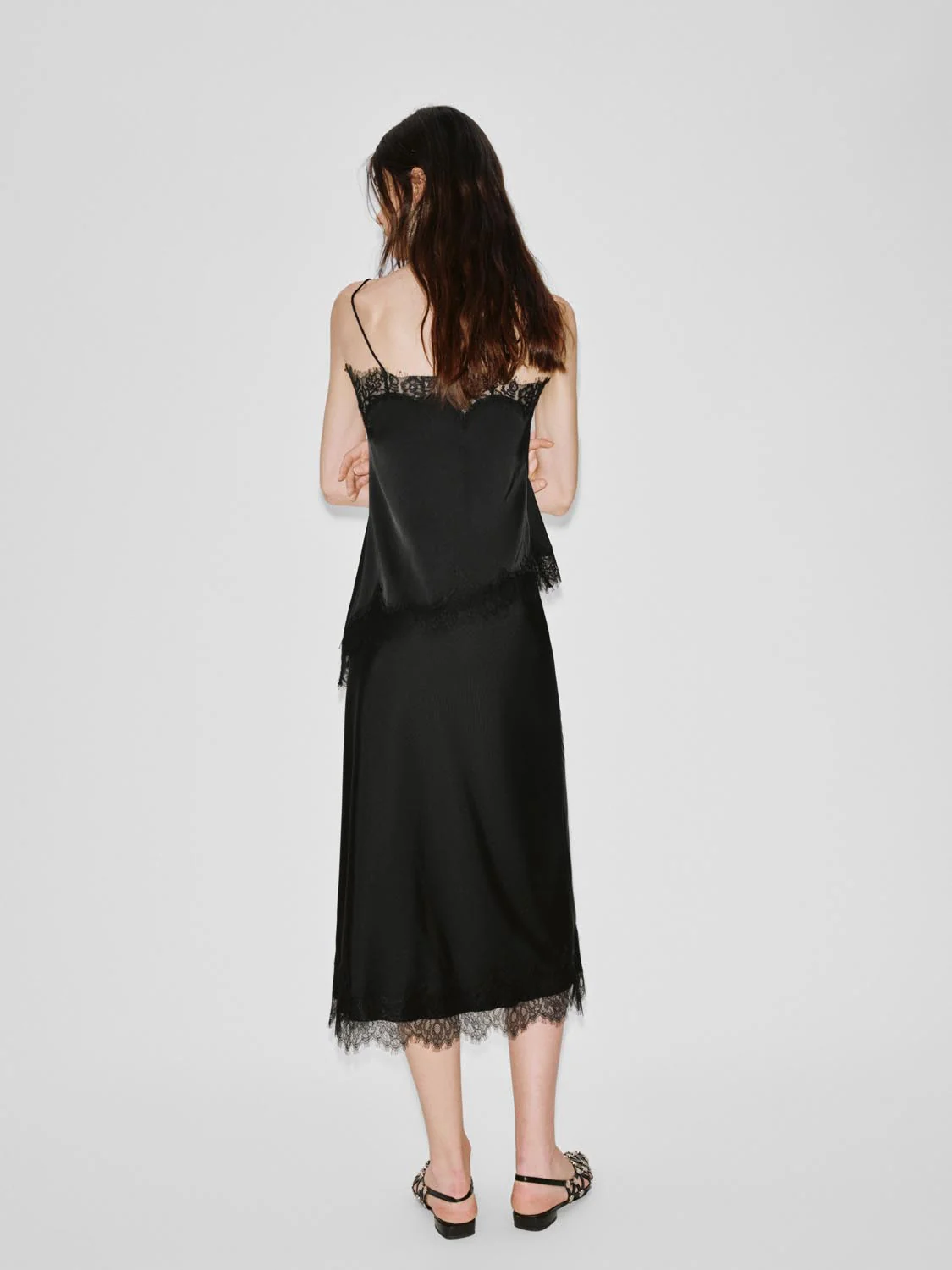 Lace Hem A-Line Midi Skirts - Image 14